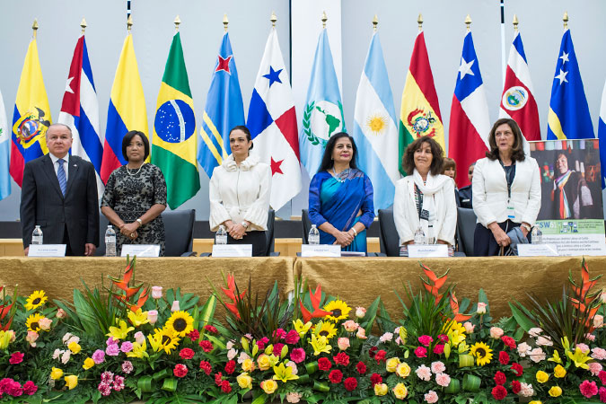 Speakers at the official Inauguration of the Regional Consultations for Latin America and the Caribbean prior to CSW61. Photo: UN Women/Eduard Serran
