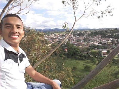 Jesús David Zúñiga, 21, from the township of Timbío, in the south-west part of Colombia.