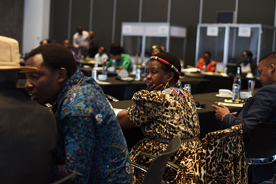 Traditional leaders from 17 African countries come together for a meeting in Nairobi, Kenya, to discuss how to stop harmful practices like child marriage and FGM.  Pictured in the centre, Senior Chieftainess Kachindamoto of Malawi. Photo: UN Women