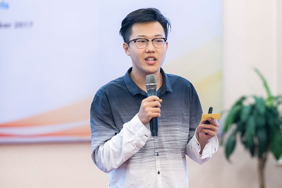 Justin Zhao Peng speaks at the Change Makers workshop. Photo: Beijing Royal School