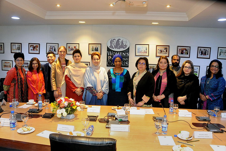 Members of the Women Parliamentary Caucus with UN Women Executive Director Phumzile Mlambo-Ngcuka. Photo: UN Women