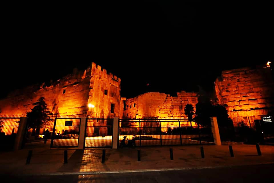 Baalbek Temples in Lebanon go orange during the 16 Days. Photo: UN Women/Roula Rached
