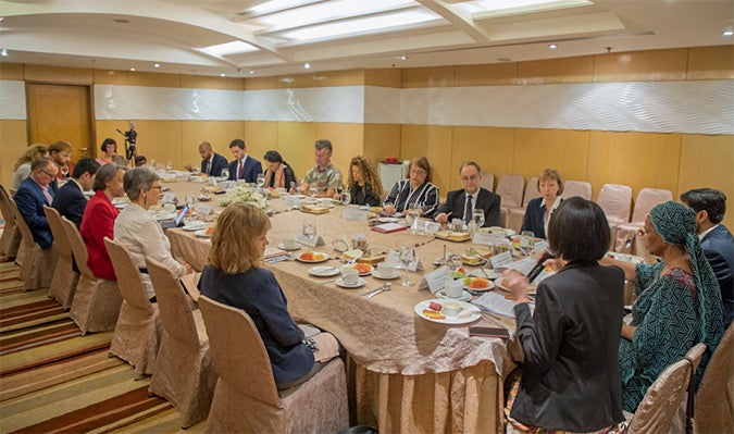 UN Women Executive Director, Phumzile Mlambo-Ngcuka met with development partners, 3 February 2018. Photo: UN Women/Shaikat Mojumder