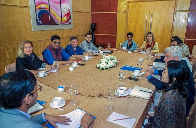 Ms. Mlambo-Ngcuka meeting with United Nations Resident Coordinator, Mia Seppo and UN heads of agencies in Bangladesh. Photo: UN Women/Saikat Mojumder