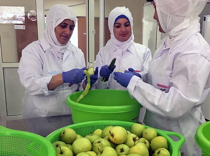 Rabiha Khalloof and others at a cooking session. Photo: Fair Trade Lebanon