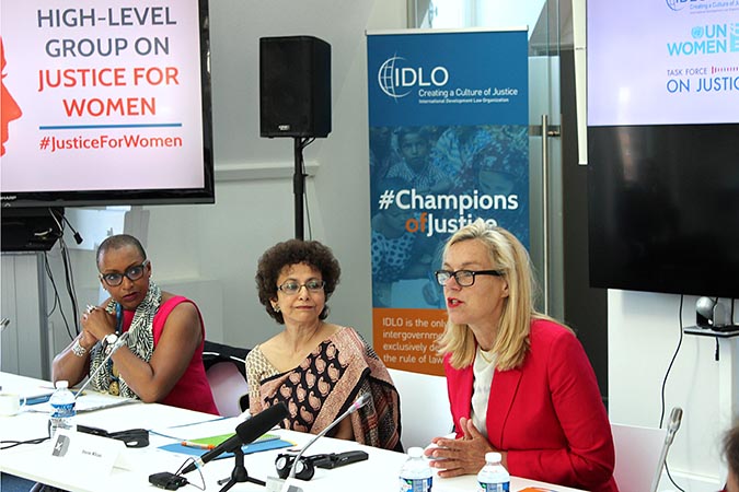 Sigrid Kaag, Minister for Foreign Trade and Development Cooperation for the Netherlands and Co-Chair of the Task Force on Justice opens the inaugural meeting of the High-level Group . Photo: IDLO
