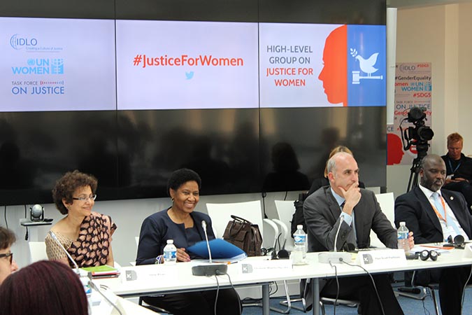 UN Women Execuitve Director Phumzile Mlambo-Ngcuka participates in a panel discussion at the inaugural meeting of the High-level Group on Justice for Women. Photo: IDLO