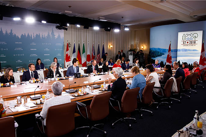 The Gender Equality Advisory Council presented recommendations to G7 leaders at the G7 Summit in Charlevoix, Canada. Photo: Government of Canada