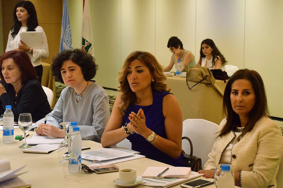 Participants  during  NAP  1325  consultation  on  legal  reforms  held  on  July  3,  2018  in  Beirut,  Lebanon.  Photo:  National  Commission  for  Lebanese  Women