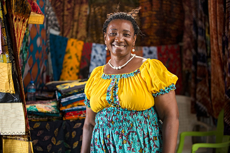 Betty Mtewele, a market vendor and Chair of the National Women’s Association for Informal Market Traders. Photo: UN Women/Daniel Donald