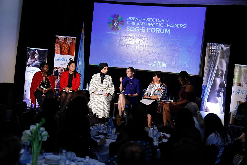 Panellists at the SDG 5 Forum on the sidelines of the UN General Assembly in New York. Photo: UN Women/Ryan Brown 