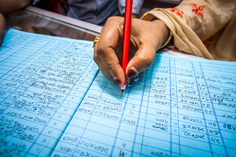 Glamour Boutique House and Training Center spreadsheets. Photo: UN Women/Fahad Kaizer