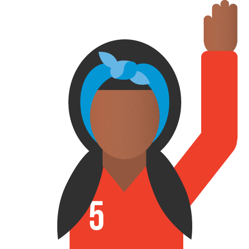 Icon- a girl raises her arm