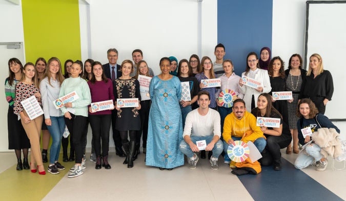 UN Women Executive Director launched the Generation Equality campaign in Bosnia and Herzegovina with youth. Photo: UN Women/Adnan Bubalo