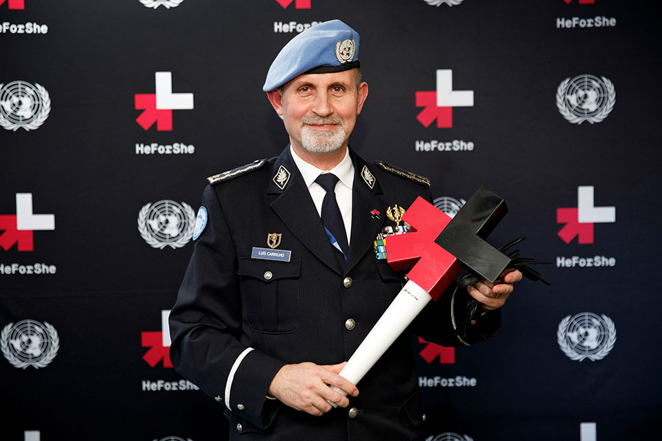Luis Carrilho, UN Police Adviser in the Department of Peace Operations becomes a HeForShe Advocate. Photo: UN Women/Ryan Brown