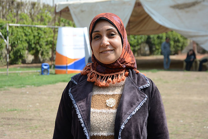 Magda Ahmed, a rural women leader from Minya during a volunteers camp in March 2018. Photo: UN Women/Ahmed Hindy