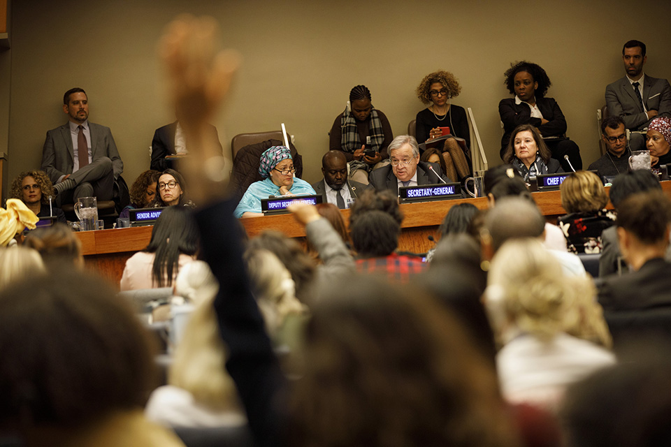 United Nations Secretary-General António Guterres held a CSW63 Townhall Meeting of Civil Society on 12 March. Photo: UN Women/Ryan Brown