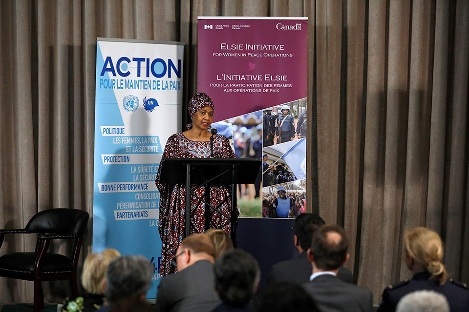 UN Women Executive Director Phumzile Mlambo-Ngcuka speaks at the launch of the Elsie Initiative. Photo: UN Women/Ryan Brown