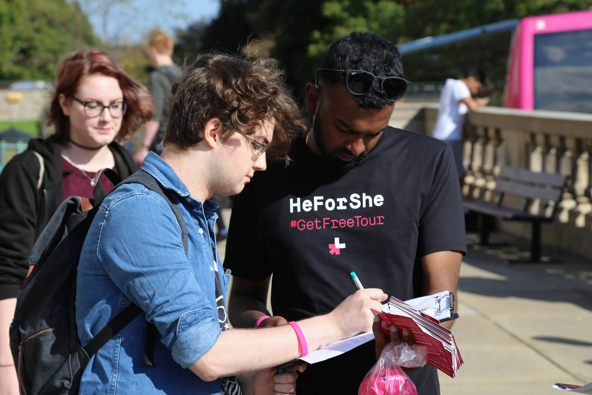 Students on the HeForShe #GetFree University Tour. Photo: HeForShe.