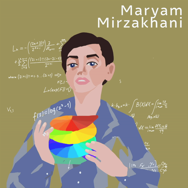 Illustration of Maryam Mirzakhani