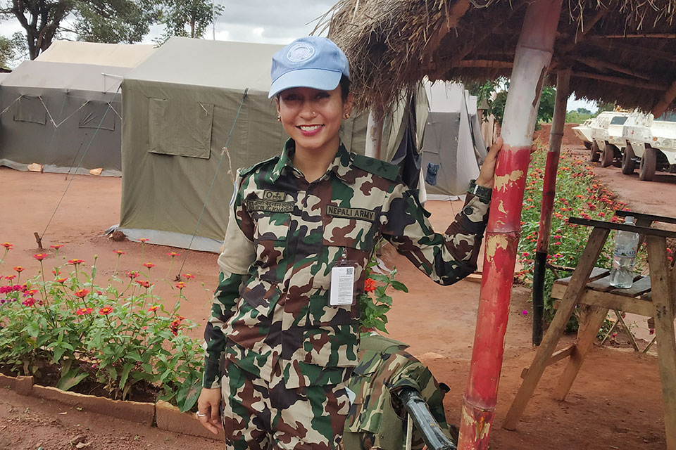 Lt. Dr. Arya Khadka provides medical services to local communities as part of the UN Mission in the Central African Republic. Photo: MINUSCA/Nepal HRPB-II 