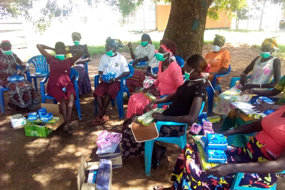 Women peace mediators from Nyumazi Settlement in Uganda receive hygiene items to help stop the spread of COVID-19. Photo: UN Women/Aidah Nanyonjo