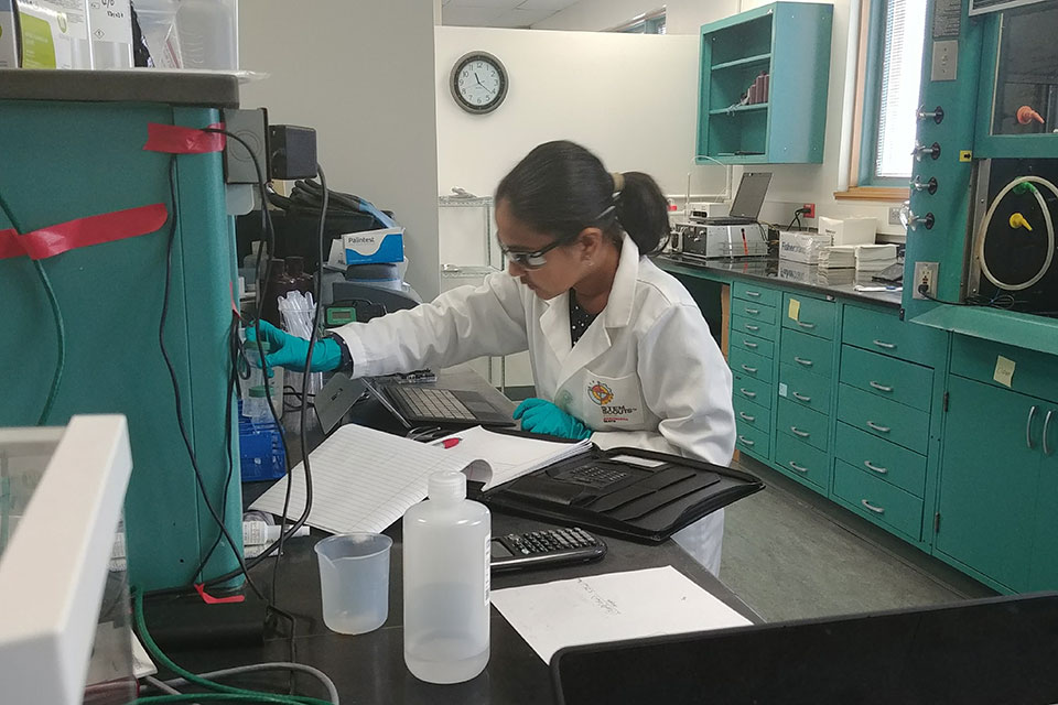 Gitanjali Rao at work in the lab. Photo courtesy of Gitanjali Rao