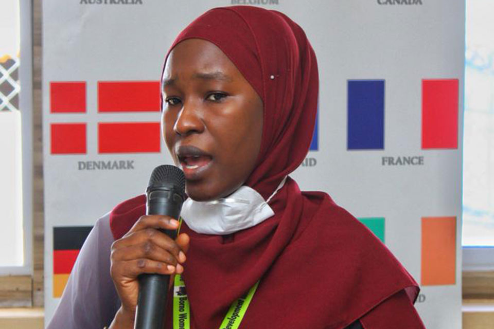 Fatima Askira is a young Nigerian leader and peacebuilder. Born and raised in Borno state, a hotspot of Boko Haram insurgency in north-east Nigeria, she founded the Borno Women Development Initiative (BOWDI) in 2014, through which she leads training and mentoring programmes for Nigerian women and girls, including rescued victims of Boko Haram. Photo courtesy of BOWDI.