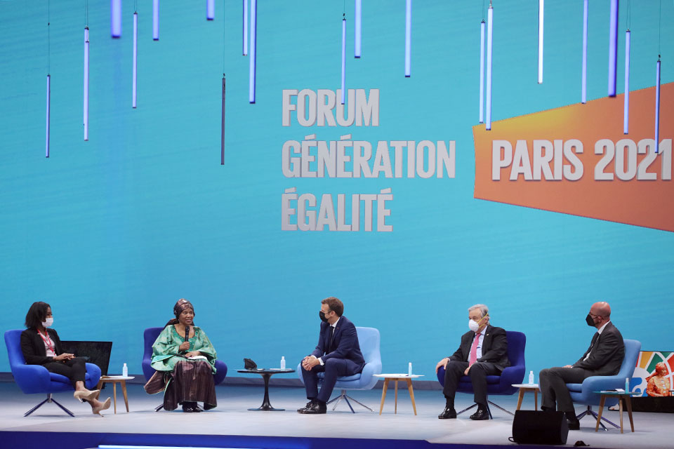 Cérémonie d'ouverture du Forum Génération Égalité à Paris. Photo : ONU Femmes / Fabrice Gentile