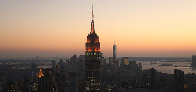 The Empire State Building lit in orange on 24 November ahead of International Day for the Elimination of Violence against Women. Photo: UN Women/Ryan Brown