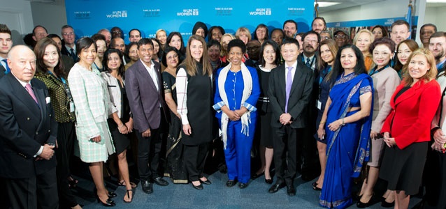 Group photo of participants at UN Women's Business and Philanthropy Leaders’ Forum on 26 September, in New York. Photo: Ryan Brown