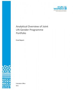 Analytical Overview of the UN Joint Gender Programmes Portfolio