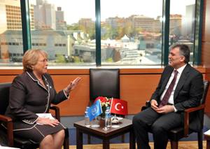 Ms. Bachelet with the President of Turkey