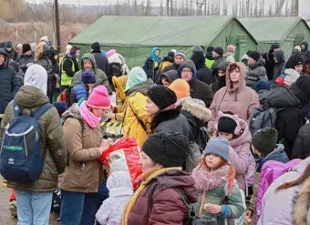 People in Moldova fleeing the war in Ukraine.