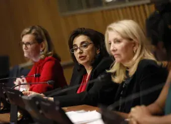 UN Women Executive Director Ms. Sima Bahous delivers a speech at the high-level side event “Open, Safe and Equal: Shaping a Digital Feminist Future”, hosted by UN Women/Generation Equality in collaboration with the Action Coalition on Innovation & Technology for Gender Equality, on Tuesday 7 March 2023. Photo: UN Women/Ryan Brown