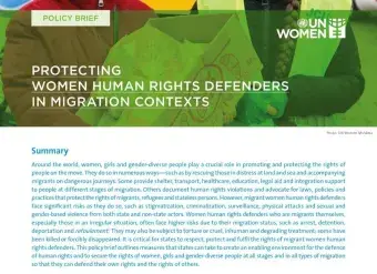 Policy brief: Protecting women human rights defenders in migration contexts