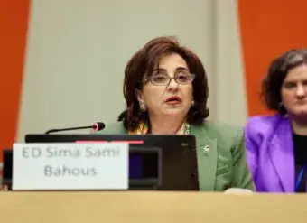 UN Women Executive Director Sima Bahous speaks at the Generation Equality event at CSW69. Photo: UN Women/Ryan Brown