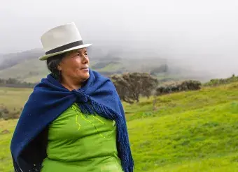 Zoila Dolores Piedra Guamán is a farmer and homemaker from Puculay, in the Azuay province. Photo: UN Women/Jerónimo Villarreal