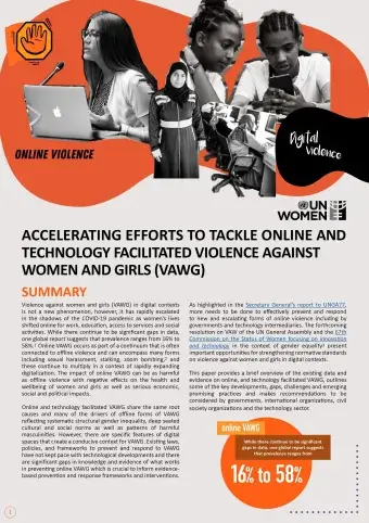 Accelerating efforts to tackle online and technology facilitated violence against women and girls