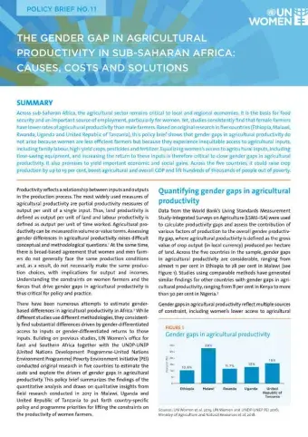 The gender gap in agricultural productivity in sub-Saharan Africa: Causes, costs and solutions