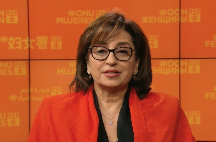 Still shot from the Executive Director's video message for the International Day for the Elimination of Violence against Women, 25 November 2021