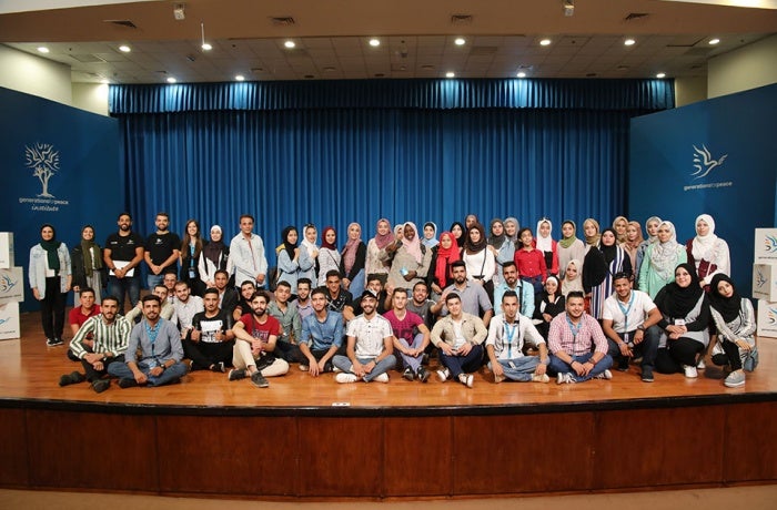 Youth from different cities in Jordan participate in an advocacy campaign on gender and gender roles hosted by Generations For Peace in partnership with UN Women Jordan in September 2019. Photo: Generations for Peace/Ahmad Albakri