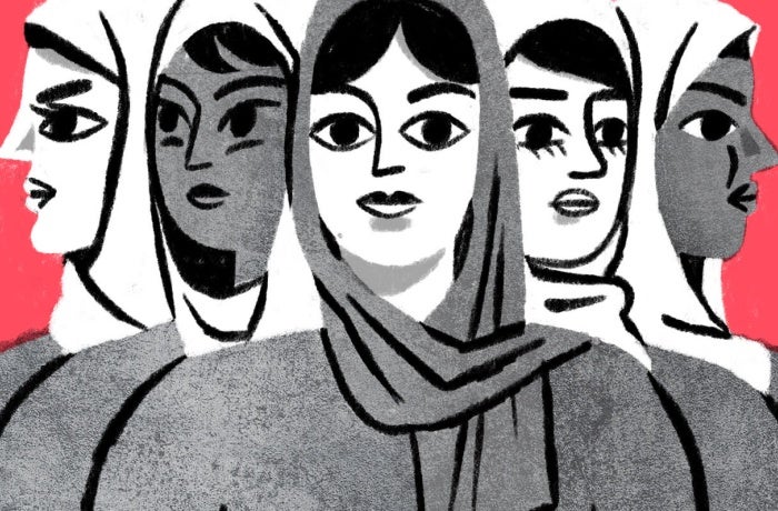 Women in Afghanistan one year into the Taliban takeover - general women illustration. Illustrator: Anina Takeff.