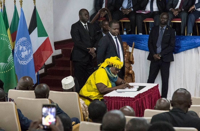 For the first time in the history of the Central African Republic, four women served as delegates in the formal peace talks in neighbouring Sudan between the government and armed groups to end the conflict in the country. 