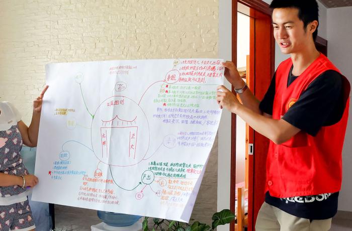 Shu Hang is seen working to create a safety plan at a shelter in 2016.