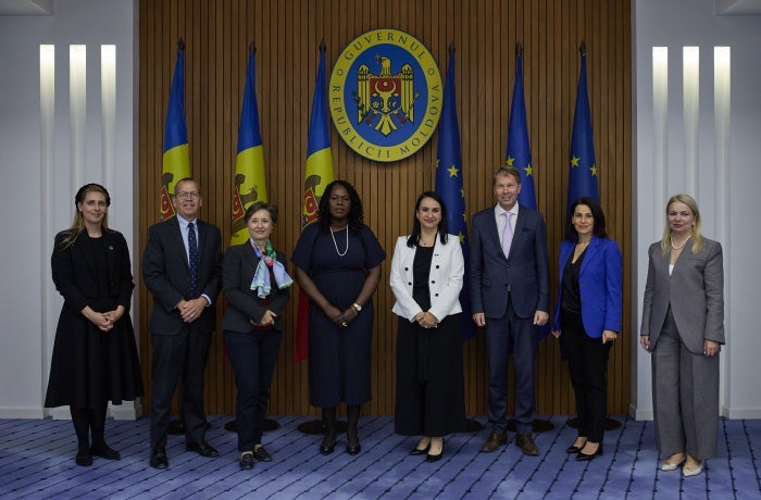 UN Women Executive Board meets the Prime Minister of Moldova, Dorin Recean to further strengthen collaboration and UN Women's support to the Government of Moldova. Photo: UN Women