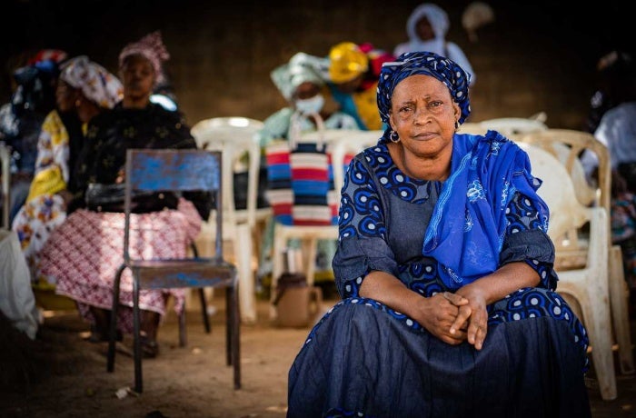 Maïga Bintou Diarra, an active member of the Bougouni Leaders' Coalition, received training on the EVAW program initiated by UN Women in the Bougouni region, southern Mali, April 2022. Photo: UN Women. 