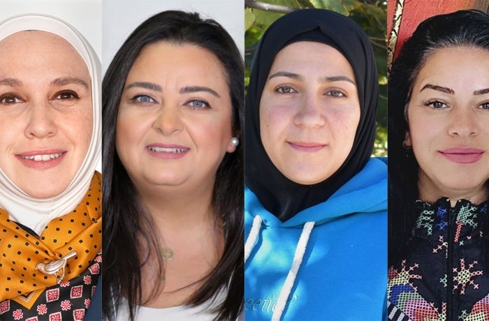 Photos (left to right) of Reem Haj Ali, Josephine Zgheib, Afaf Shoaib, and Fadia Jomaa. 