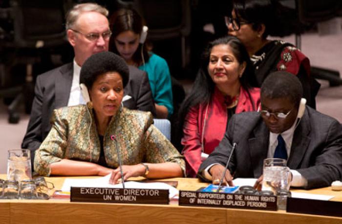 UN Women Executive Director speaks at the UN Security Council's Open Debate on Women, Peace and Security on 28 October 2014. Photo: UN Women/Ryan Brown