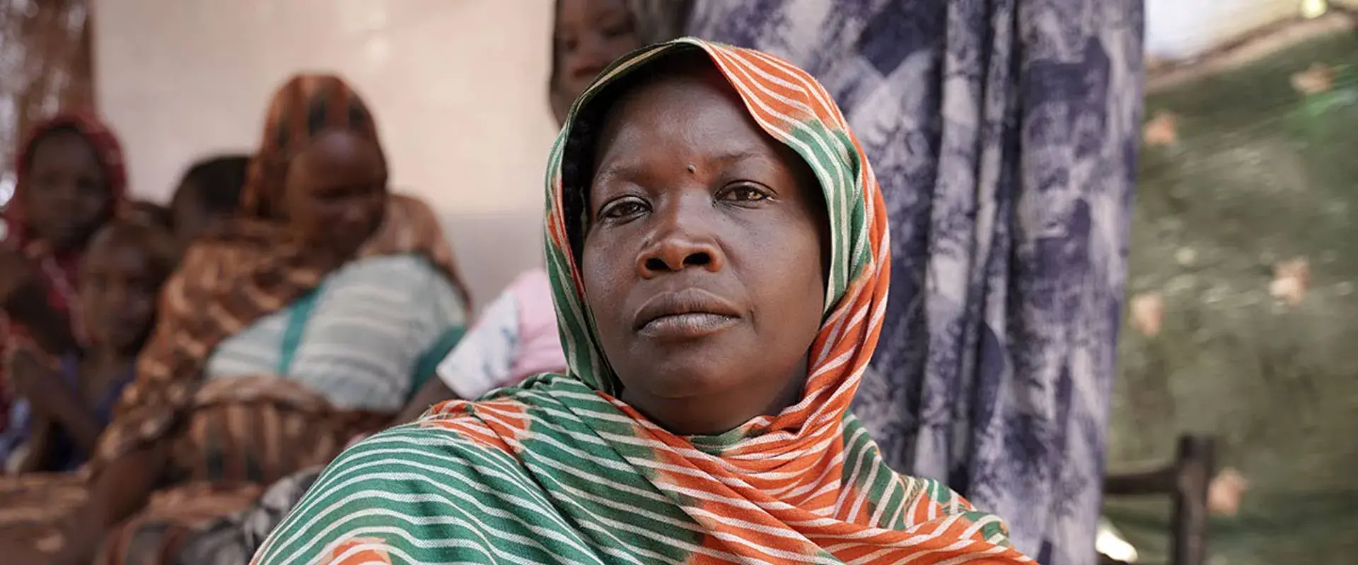Nassim, 28 years and a mother of five children at the Tambasi centre for displaced families in El Fasher, North Darfur, May, 2024. Photo: UNICEF/UNI569483/Mohamed Zakaria.